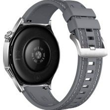 Sneezy Huawei Watch Gt5 Pro 46MM ile Uyumlu Metal Tokalı Dikiş Detaylı Şık Dokuma Silikon Kordon
