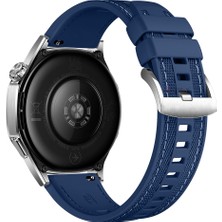Sneezy Huawei Watch Gt5 Pro 46MM ile Uyumlu Metal Tokalı Dikiş Detaylı Şık Dokuma Silikon Kordon