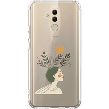 Zeyno Huawei Mate 20 Lite Uyumlu Doğa Kadın Silueti  Desenli Silikon Kılıf