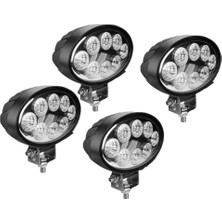 Reycar 4 Adet 8 Power Ledli Oval 9-60 Volt 24W IP67 Çalışma Lambası