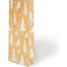 Arminow Yılbaşı Varak Baskılı Lüks Ipli Karton Çanta - Noel - Gold Detaylı - 12X35X9 cm - 1 Adet - Ç033