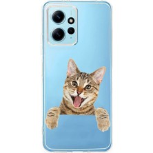 Zeyno Xiaomi Redmi 12 Uyumlu Şaşkın Kedi  Desenli Silikon Kılıf