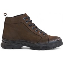 Hammer Jack 2105 Anatomik Tabanlı Hakiki Deri Fermuarlı Erkek Spor Bot - NKT02105-KAHVERENGI-41