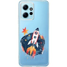 Zeyno Xiaomi Redmi 12 Uyumlu Uzay Roketi  Desenli Silikon Kılıf