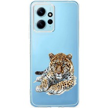 Zeyno Xiaomi Redmi 12 Uyumlu Yatan Leopar  Desenli Silikon Kılıf