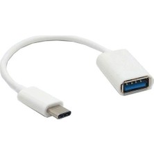 Type-C To USB 3.0 Otg Çevirici Kablo Beyaz