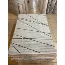 Karmen Halı H01883 Cizgili-Desenli  Salon Halısı ( 160X230) -Açık Gri