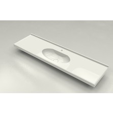 Livabo Fenna 500 x 1800 mm Etajerli Akrilik Banyo Lavabosu