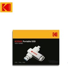 Kodak X203 450Mbs Yüksek Hızlı 256Gb.Type-C ve Usb 3.2 Type-C Girişli Tüm Cihazlara İphone 15/16 Serisine Uygun ve İphone Dönüştürücü Hediye Otg Flash Bellek Çift Giriş Metal Sağlam Orjinal