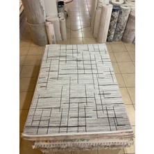 Karmen Halı H01882 Cizgili-Desenli Salon Halısı ( 160X230) -Krem