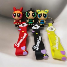 Powerpuff Girls Figürlü 3'lü Anahtarlık & Çanta Süsü Seti