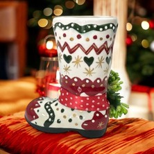Aygen Creative Art Yılbaşı Hediyelik Kalemlik Çini Handmade Kalemlik Çini Çizme Zigzag Tasarım Hediyelik Kalemlik Noel