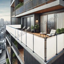 80CM Yükseklikliler Beyaz Pvc Su Geçirmez Balkon Demiri Korkuluk Çit Branda