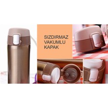 Flyon Kilit Sistemli Sızdırmaz 304 Paslanmaz Çelik 450 ml Çift Katmanlı Termos Bpa Içermez FLYON-887GOLD