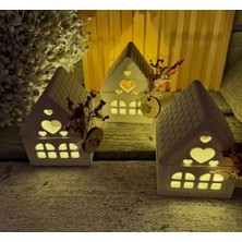 Opulent Accessories Iskandinav Ev Mumluk, 1 adet Beton Dekoratif Mumluk, Tealight Ev Mumluk, Dekoratif Hediyelik