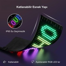 Hymark Programlanabilir 17X7CM Matrix Kayan Yazı Emoji LED Ekran Tabela Araba Bluetooth App Kontrol USB LED