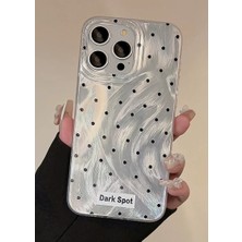 Edelfu Apple iPhone 16 Pro Max [2024] Gümüş Tüy Desenli Kelebekler Arkası Sert Yanları Yumuşak Silikon Kılıf