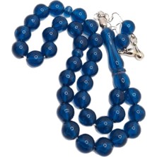 Han Ticarethane Mavi Küre Kesim Toz Kehribar Tesbih