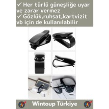 Premium Yüksek Kaliteli Araç Içi Güneşlik Gözlük Ruhsat Kartvizit Tutacağı Klips 3 Adet