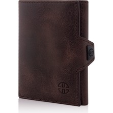 Trusador Verona Kahverengi Fermuarlı Unisex Hakiki Deri Rfid Korumalı Minimalist Bozuk Paralık Cepli Erkek Kadın Mini Cüzdan Hediyelik