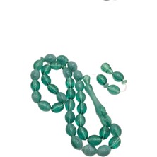 Han Ticarethane Turkuaz Yeşil Toz Kehribar Tesbih