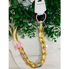 Uras Desing Yeni Model Kurdeleli Taşlı Prenses Saç Postişi Örgü Doğum Günü Elsa Parti Çocuk Toka