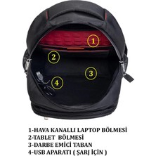 Case Club Dada 06 Laptop Bölmeli Su Geçirmez Kumaş Günlük Okul Sırt Çantası 15.6 Inç