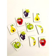 Ahşap Eşleştirme Meyveler Eğitici Oyuncak Zeka Kartları Flashcards