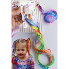 Nisan Kids Unicorn Figürlü Renkli Pens Yapay Saç Postiş