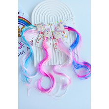 Nisan Kids Unicorn Figürlü Renkli Pens Yapay Saç Postiş
