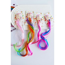 Nisan Kids Unicorn Figürlü Renkli Pens Yapay Saç Postiş