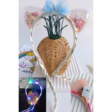 Nisan Kids Kız Çocuk Işıklı Saç Örgülü Doğumgünü&parti Tacı (Pil Dahildir)