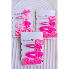 Nisan Kids Barbie Karışık Figürlü 4'lü Kız Çocuk Toka Seti