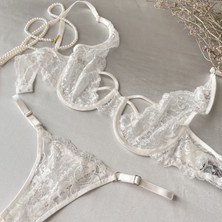 Jpl Melek Balenli Sütyen Takım - Beyaz 80B