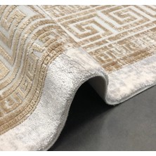 Woolen Halı Victoria Koleksiyonu Viskon Akrilik Dokuma Lüks Saçaklı Halı 6004 Gold