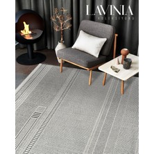 Woolen Halı Lavina Koleksiyonu Dekoratif Modern Saçaklı Halı 8606 Antrasit