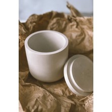 Beyaz Yuvarlak Minimal Kapaklı Dekor Kutu