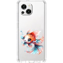 Zeyno Reeder S23 Pro Max Uyumlu Turuncu Balık  Desenli Silikon Kılıf