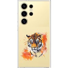 Zeyno Samsung Galaxy S24 Ultra Uyumlu Kaplan Bakışı  Desenli Silikon Kılıf