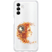 Zeyno Samsung Galaxy M14 Uyumlu Sonbahar Kadın  Desenli Silikon Kılıf