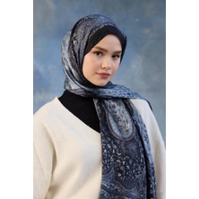 İpekhan Siyah Gri Hint Vual Şal -  5002-10