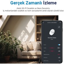 Hybrone Akıllı Wi-Fi Sıcaklık ve Nem Sensörü, Gerçek Zamanlı Sıcaklık ve Nem Verileri, Yüksek Hassasiyet
Uygulama Üzerinden Anında Bildirim