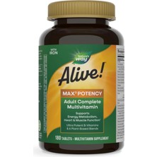 Nature’s Way Nature's Way Alive! Max3 Potency Adult Complete Multivitamin, Ultra Potency B-Vitamins To Support Energy Metabolism*, With Methylated B12 And Folate, 180 Tablets