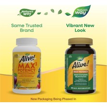 Nature’s Way Nature's Way Alive! Max3 Potency Adult Complete Multivitamin, Ultra Potency B-Vitamins To Support Energy Metabolism*, With Methylated B12 And Folate, 180 Tablets