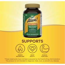 Nature’s Way Nature's Way Alive! Max3 Potency Adult Complete Multivitamin, Ultra Potency B-Vitamins To Support Energy Metabolism*, With Methylated B12 And Folate, 180 Tablets