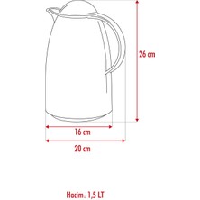 Depa 1.5 Lt Isı Yalıtımlı Çay ve Soğuk Su Termosu Şeffaf (12 Saat Sıcak Tutar& Içi Camdır)