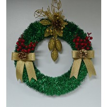 Arminow Yılbaşı Kapı Süsü Çelenk Yeni Yıl Noel Dekoratif Kapı Süsü - 40  cm  - Büyük Çelenk -  KS026