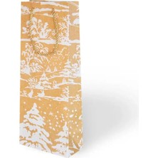 Arminow Yılbaşı Varak Baskılı Lüks Ipli Karton Çanta Noel Gold Detaylı 12 x 35 x 9 cm 1 Adet Ç032