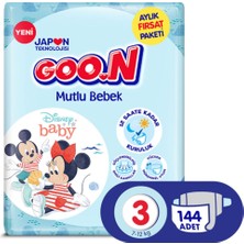 Goon Bebek Bezi Mutlu Bebek Jumbo Paket 3 Beden 36 Lı x 4 Adet