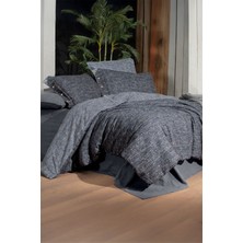 Sarev Glamis Gri  Pamuk Flanel King Size Nevresim Takımı